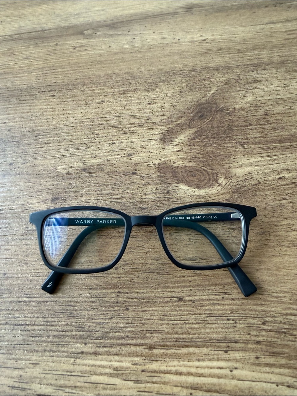 Warby Parker Oliver N 103 - Narrow Rectangle Eyeglasses Frames 48-18-140 Black